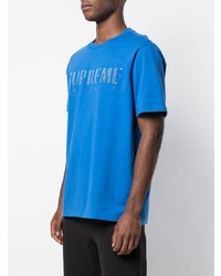 T-shirt à col rond imprimé bleu Supreme