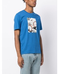 T-shirt à col rond imprimé bleu PS Paul Smith