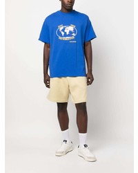 T-shirt à col rond imprimé bleu Nike