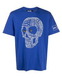 T-shirt à col rond imprimé bleu Haculla