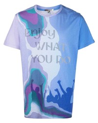 T-shirt à col rond imprimé bleu Isabel Marant