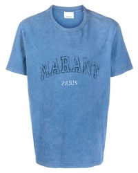 T-shirt à col rond imprimé bleu Isabel Marant