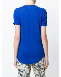 T-shirt à col rond imprimé bleu Isabel Marant Etoile