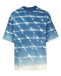 T-shirt à col rond imprimé bleu Jil Sander