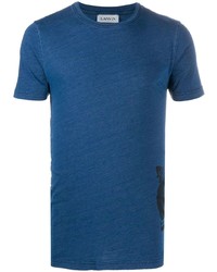 T-shirt à col rond imprimé bleu Lanvin