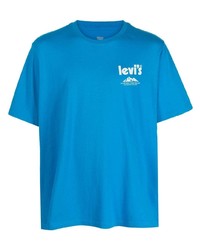 T-shirt à col rond imprimé bleu Levi's