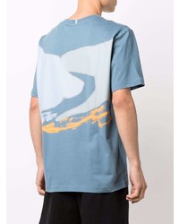 T-shirt à col rond imprimé bleu McQ