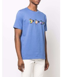 T-shirt à col rond imprimé bleu PS Paul Smith