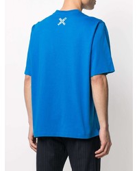 T-shirt à col rond imprimé bleu Kenzo