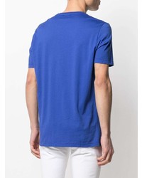 T-shirt à col rond imprimé bleu Dondup