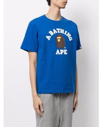 T-shirt à col rond imprimé bleu A Bathing Ape