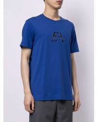 T-shirt à col rond imprimé bleu Emporio Armani