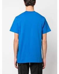 T-shirt à col rond imprimé bleu 424