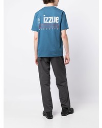 T-shirt à col rond imprimé bleu Izzue