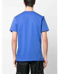 T-shirt à col rond imprimé bleu Moschino