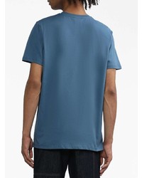 T-shirt à col rond imprimé bleu A.P.C.