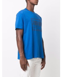 T-shirt à col rond imprimé bleu VERSACE JEANS COUTURE