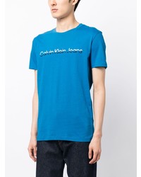 T-shirt à col rond imprimé bleu Calvin Klein