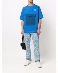 T-shirt à col rond imprimé bleu Kenzo