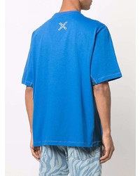 T-shirt à col rond imprimé bleu Kenzo