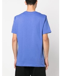 T-shirt à col rond imprimé bleu Moschino