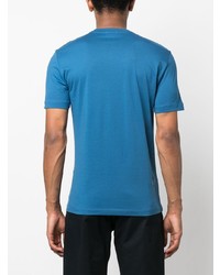 T-shirt à col rond imprimé bleu Ea7 Emporio Armani