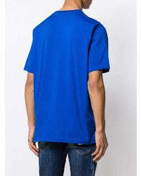 T-shirt à col rond imprimé bleu DSQUARED2