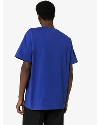 T-shirt à col rond imprimé bleu Gucci