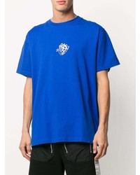 T-shirt à col rond imprimé bleu Off-White