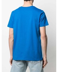 T-shirt à col rond imprimé bleu A.P.C.