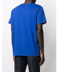 T-shirt à col rond imprimé bleu The North Face