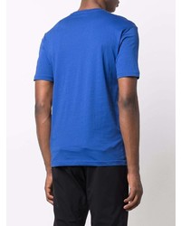 T-shirt à col rond imprimé bleu Ea7 Emporio Armani