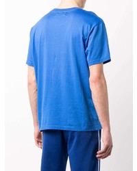 T-shirt à col rond imprimé bleu Amiri