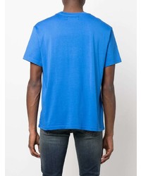 T-shirt à col rond imprimé bleu Amiri