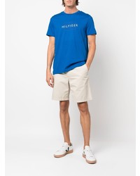 T-shirt à col rond imprimé bleu Tommy Hilfiger