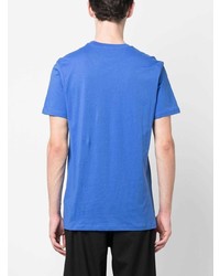 T-shirt à col rond imprimé bleu Moschino