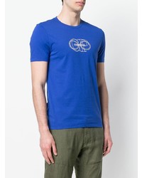 T-shirt à col rond imprimé bleu CP Company