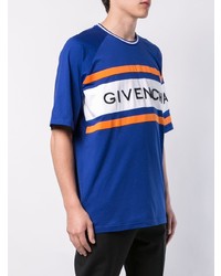 T-shirt à col rond imprimé bleu Givenchy