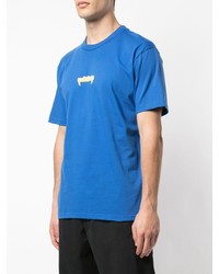 T-shirt à col rond imprimé bleu Supreme