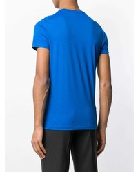 T-shirt à col rond imprimé bleu Emporio Armani