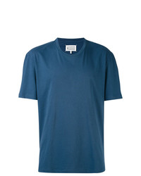 T-shirt à col rond imprimé bleu Maison Margiela