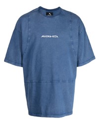 T-shirt à col rond imprimé bleu Mauna Kea