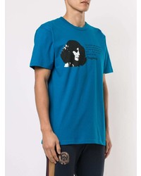 T-shirt à col rond imprimé bleu Supreme