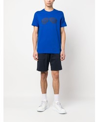 T-shirt à col rond imprimé bleu Michael Kors