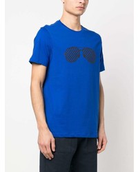 T-shirt à col rond imprimé bleu Michael Kors