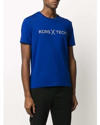 T-shirt à col rond imprimé bleu Michael Kors