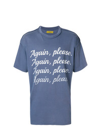 T-shirt à col rond imprimé bleu Mirror By Paura