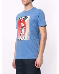 T-shirt à col rond imprimé bleu Paul Smith