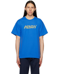 T-shirt à col rond imprimé bleu Noah