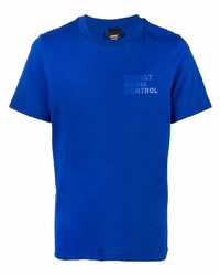 T-shirt à col rond imprimé bleu Omc